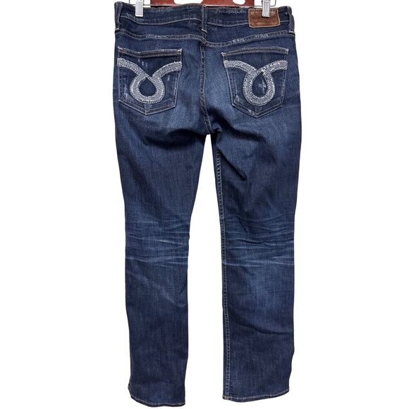 Big Star Women's Jeans Nina Denim Blue Mid Rise Boot Cut Distressed Size 29R 29 - Picture 4 of 11